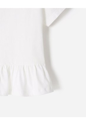 Camiseta Oversize Algodón Blanca Niña Blanco