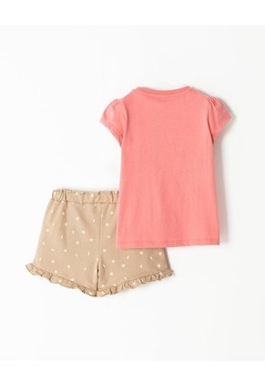 Conjunto Camiseta + Short Niña Rosa
