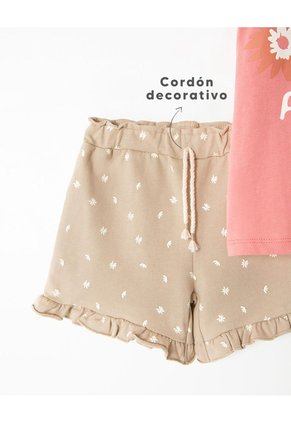 Conjunto Camiseta + Short Niña Rosa