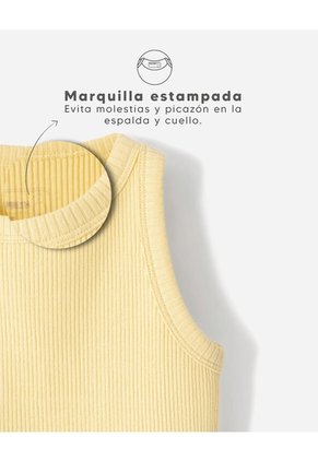 Camiseta Slim Tejido De Punto Amarilla Niña Amarillo