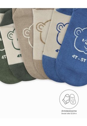 Medias Niño Algodón Tobilleras Pack X6 Surtido Multicolor