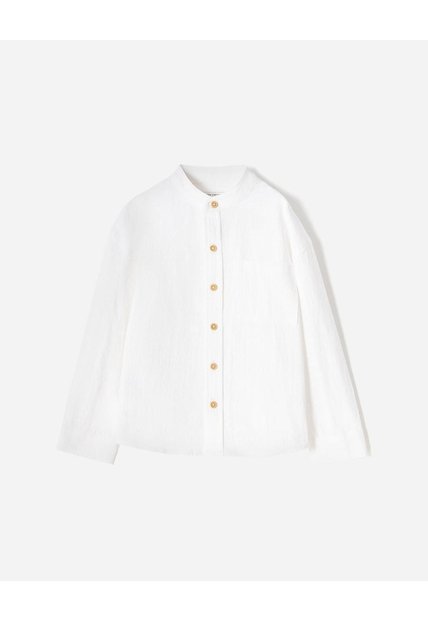 Camisa Manga Larga Algodón Blanca Niño Blanco