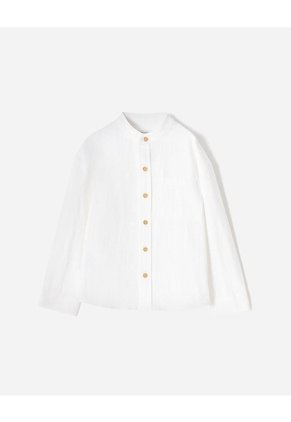 Camisa Manga Larga Algodón Blanca Niño Blanco