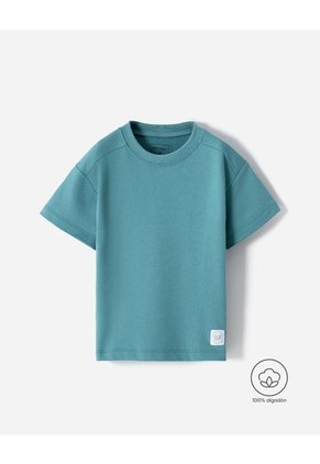 Camiseta Oversize Algodón Verde Niño Verde