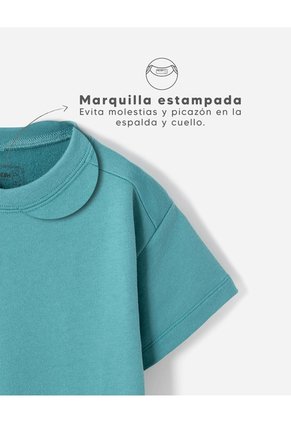 Camiseta Oversize Algodón Verde Niño Verde