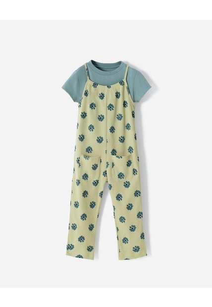 Conjunto Camiseta + Enterizo Niña Verde