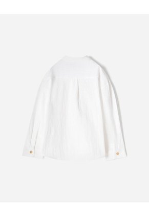 Camisa Manga Larga Algodón Blanca Niño Blanco