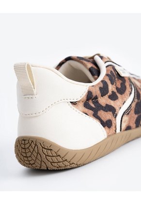 Tenis Casuales Animal Print Niña Cafe