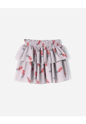 Falda Corta Tiro Alto Estampado Niña Beige BABY FRESH
