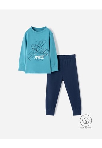 Pijama Buzo + Pantalón Algodón Niño Verde BABY FRESH