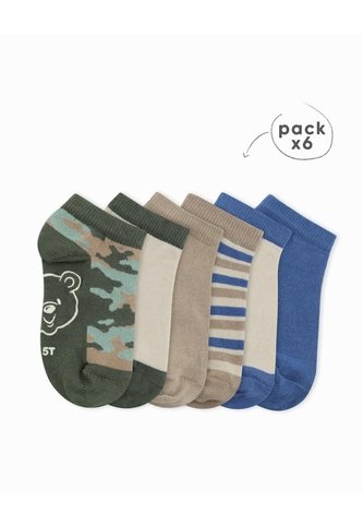 Medias Niño Algodón Tobilleras Pack X6 Surtido Multicolor BABY FRESH