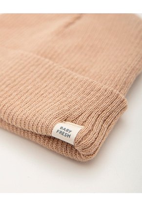 Gorro Beanie Tejido Beige Unisex Beige