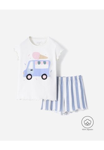 Pijama Camiseta + Short Niña Beige BABY FRESH