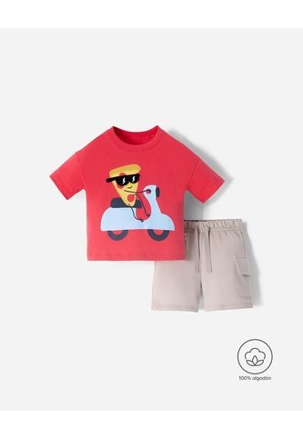 Conjunto Camiseta + Bermuda Bebé Niño Rojo BABY FRESH