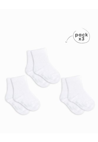 Medias Bebé Niño Algodón Largas Pack X3 Blancas Blanco BABY FRESH
