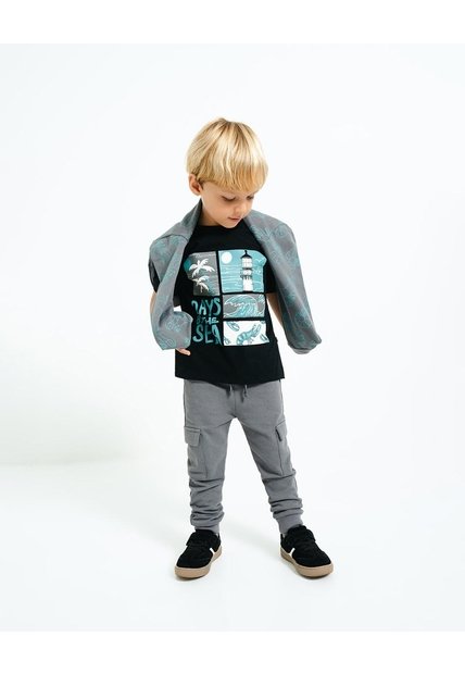Jogger Regular Gris Niño Gris