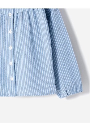 Camisa Regular Manga Larga Azul Niña Azul