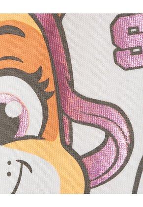 Camiseta Regular Algodón Paw Patrol Crema Niña Beige