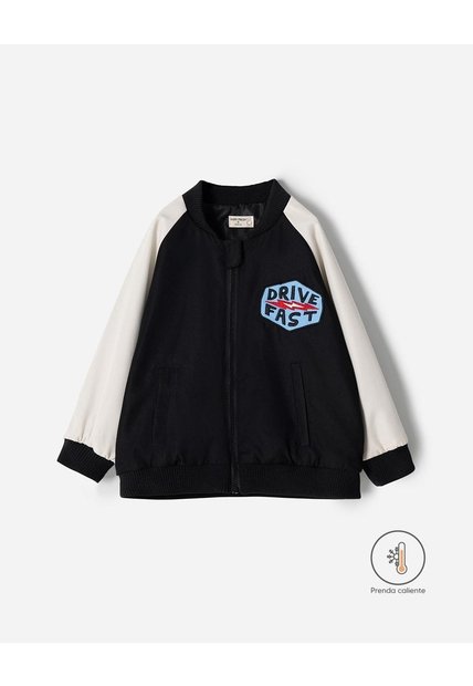 Chaqueta Bomber Negra Niño Negro
