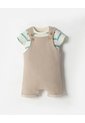 Conjunto Body + Overol Corto Bebé Niño Beige de BABY FRESH