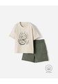 Conjunto Camiseta + Bermuda Algodón Niño Verde de BABY FRESH