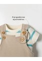 Conjunto Body + Overol Corto Bebé Niño Beige de BABY FRESH