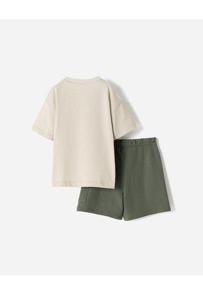 Conjunto Camiseta + Bermuda Algodón Niño Verde
