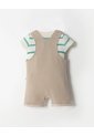 Conjunto Body + Overol Corto Bebé Niño Beige de BABY FRESH