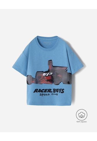 Camiseta Oversize Algodón Azul Niño Azul BABY FRESH