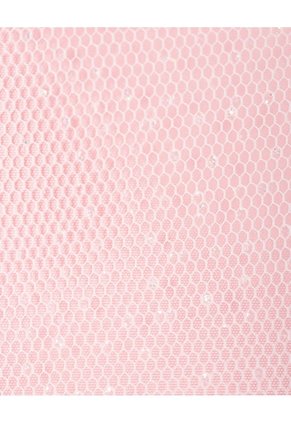 Vestido Midi Regular Tull Brillos Rosa Niña Rosa