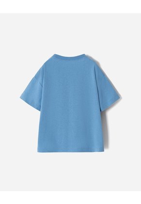 Camiseta Oversize Algodón Azul Niño Azul