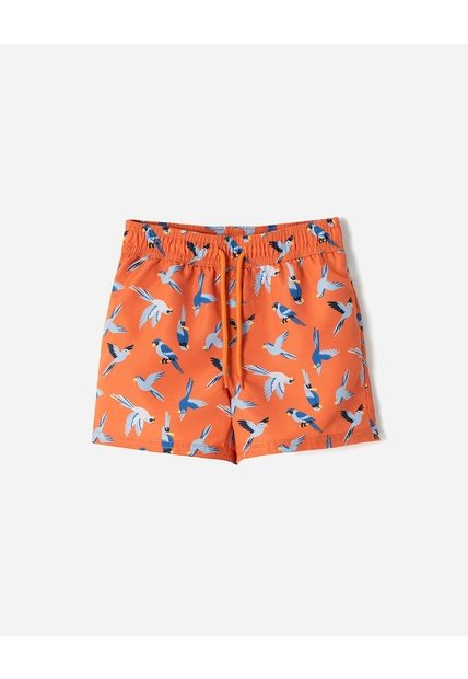 Pantaloneta De Baño Estampada Niño Naranja