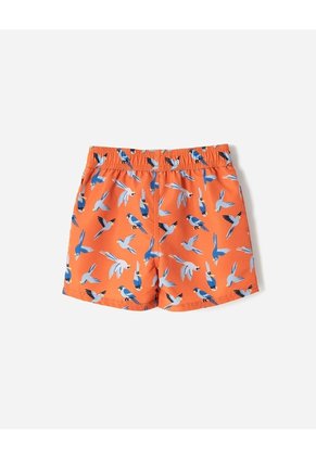 Pantaloneta De Baño Estampada Niño Naranja
