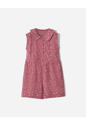 Enterizo Corto Regular Estampado Niña Rosa Claro