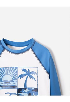 Camibuso Regular Protección UV Estampado Niño Azul