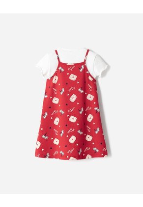 Conjunto Camiseta + Vestido Niña Rojo