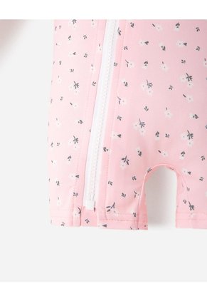 Vestido De Baño Manga Larga Protección UV Estampado Bebé Niña Rosa