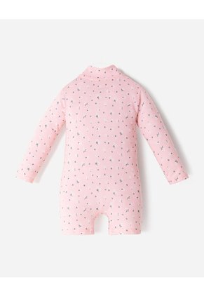 Vestido De Baño Manga Larga Protección UV Estampado Bebé Niña Rosa
