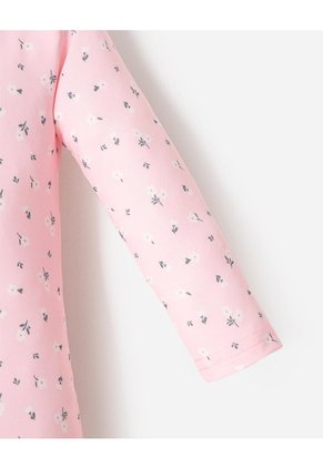 Vestido De Baño Manga Larga Protección UV Estampado Bebé Niña Rosa