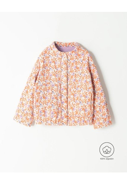 Chaqueta Bomber Algodón Doble Flaz Niña Beige