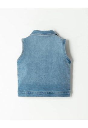 Chaleco Denim Regular índigo Medio Unisex Azul Oscuro