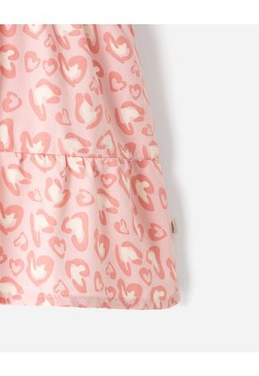 Vestido Midi Bloques Estampado Niña Rosa