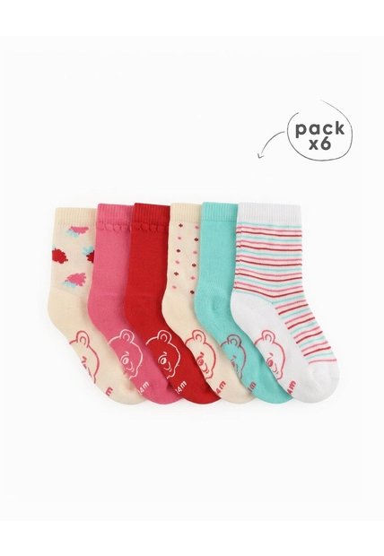 Medias Niña Largas Pack X6 Surtido Multicolor