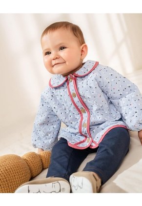 Chaqueta Regular Acolchada Estampada Bebé Niña Azul