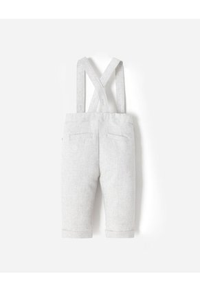 Pantalón Recto + Cargaderas Lino Bebé Niño Gris
