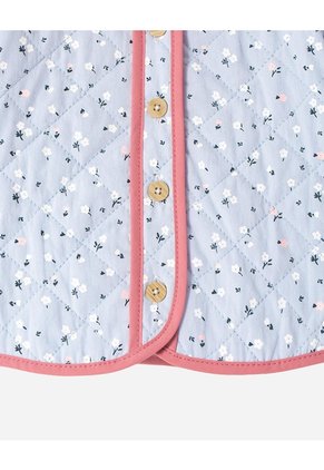 Chaqueta Regular Acolchada Estampada Bebé Niña Azul