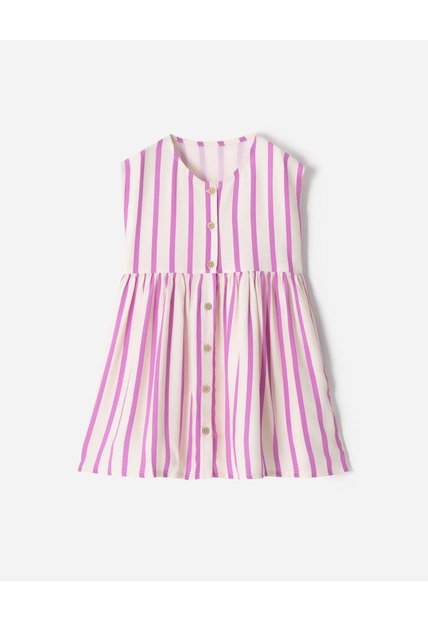 Vestido Midi Rayas Niña Multicolor
