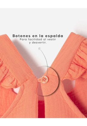 Vestido Midi Algodón Texturizado Coral Niña Coral