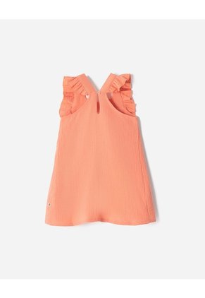 Vestido Midi Algodón Texturizado Coral Niña Coral