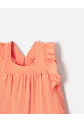 Vestido Midi Algodón Texturizado Coral Niña Coral